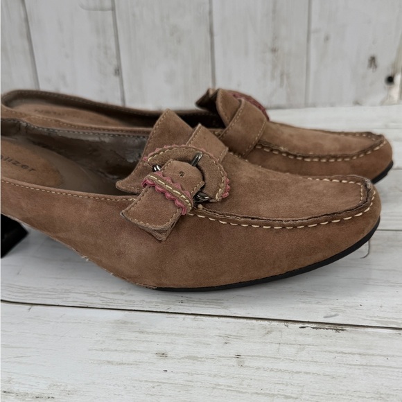 Y2K Naturalizer Moccasin Loafer Kitten Heels Leather Brown Boho Buckle Sz 6.5 - Picture 7 of 17